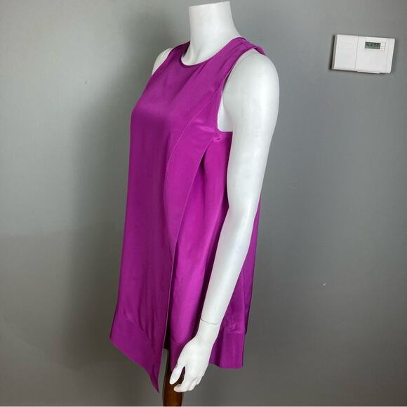 Donna Karan top tunic XS sleeveless silk purple Mod wrap NWT lagenlook - Picture 6 of 15